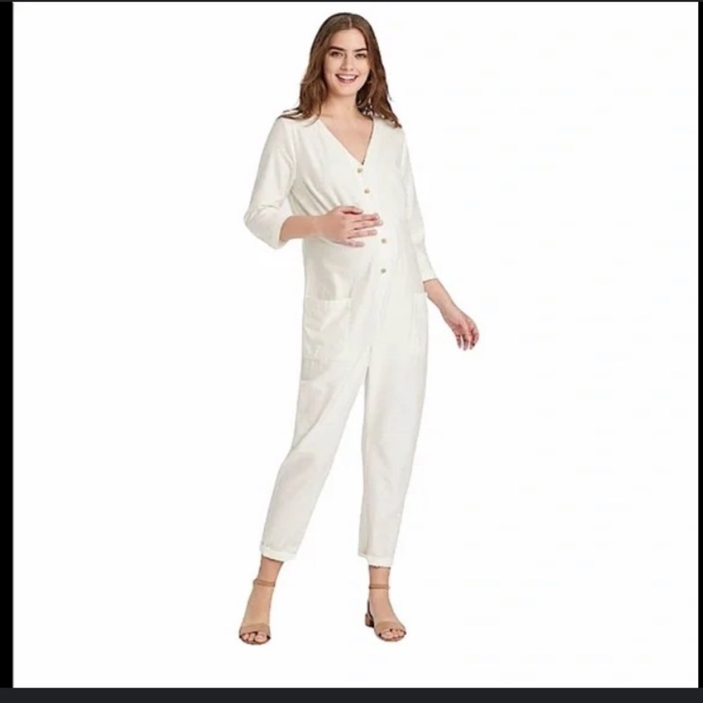 The Nines by Hatch White/cream maternity Jumpsuit. XS